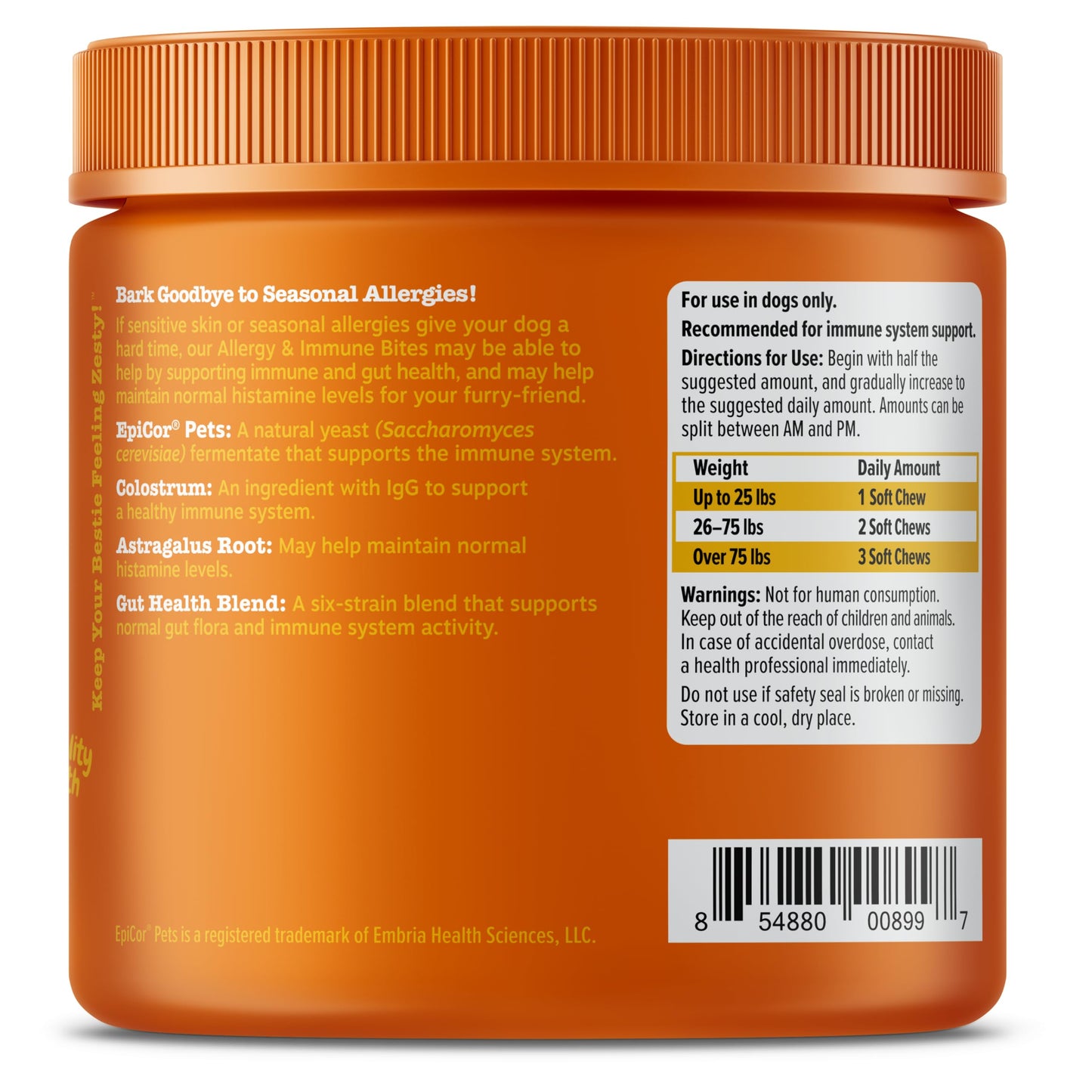 Zesty Paws Dog Allergy Relief- Dog Itching Skin Relief- Dog Probiotics for Itchy Skin and Itchy Ears- Dog Allergy Paw Relief- Dog Allergy Chews- Dog Itch Relief - Dog Skin Allergy Relief - Lamb - 90ct