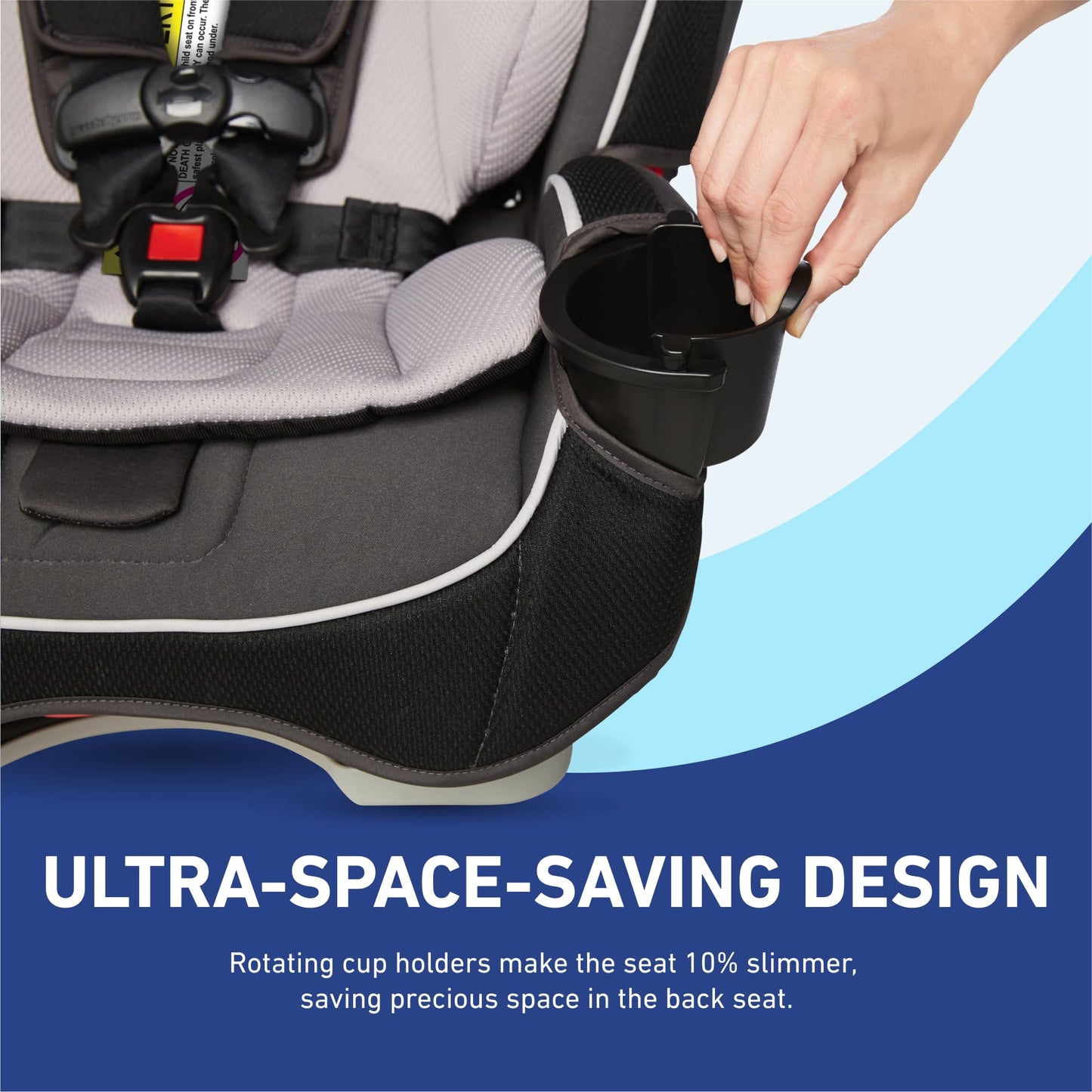 Graco Slimfit 3-in-1 Convertible Car Seat, Ultra-Space-Saving Design, Jarret, Suitable for Rear and Forward-Facing, Highback Booster Seat with 10-Position Headrest