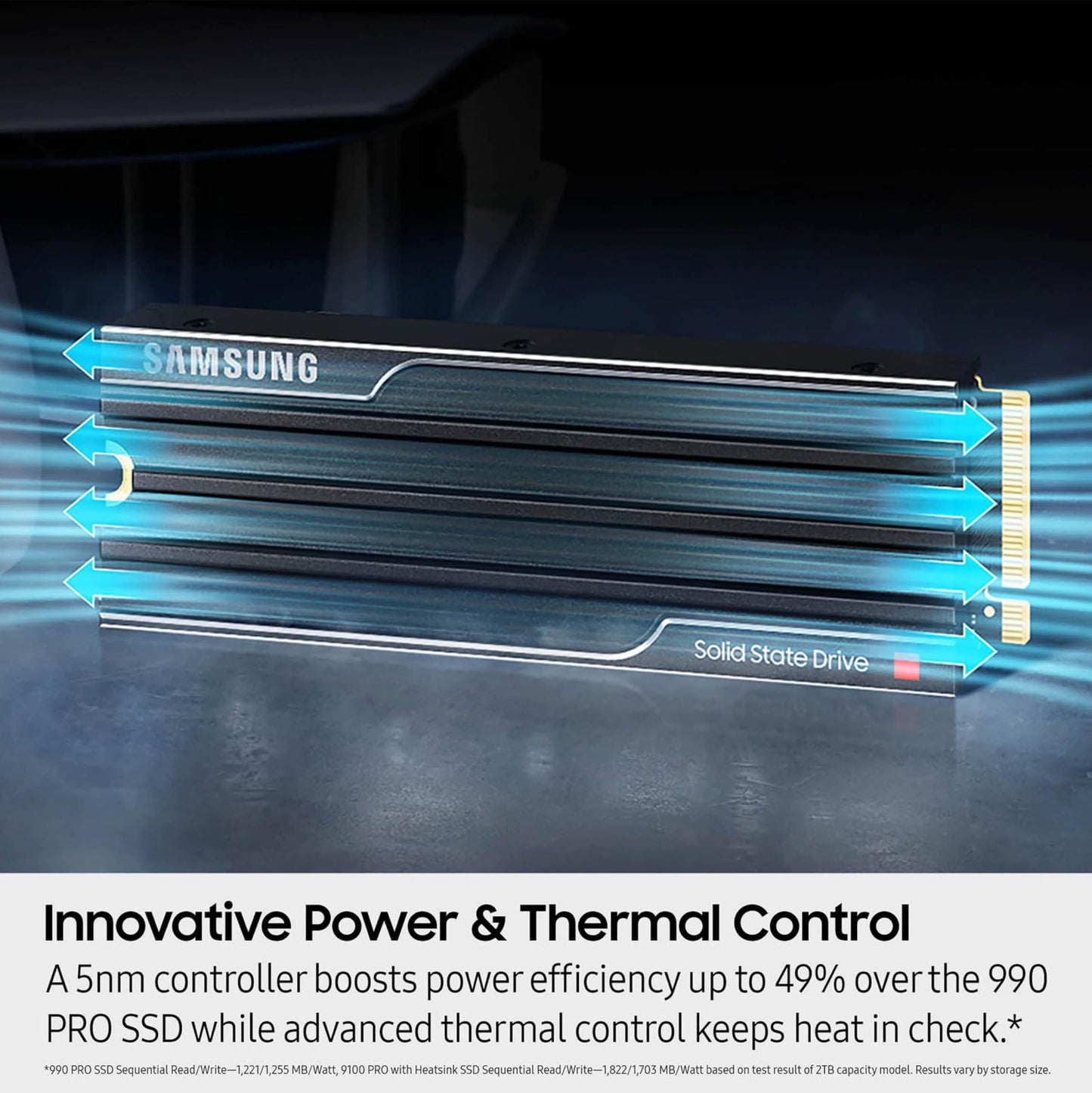 Samsung SSD 9100 PRO 4TB, PCIe 5.0x4 M.2 2280, Seq. Read Speeds Up to 14,800MB/s, Best for AI Computing, Gaming, and Heavy Duty Workstations (MZ VAP4T0B/AM)
