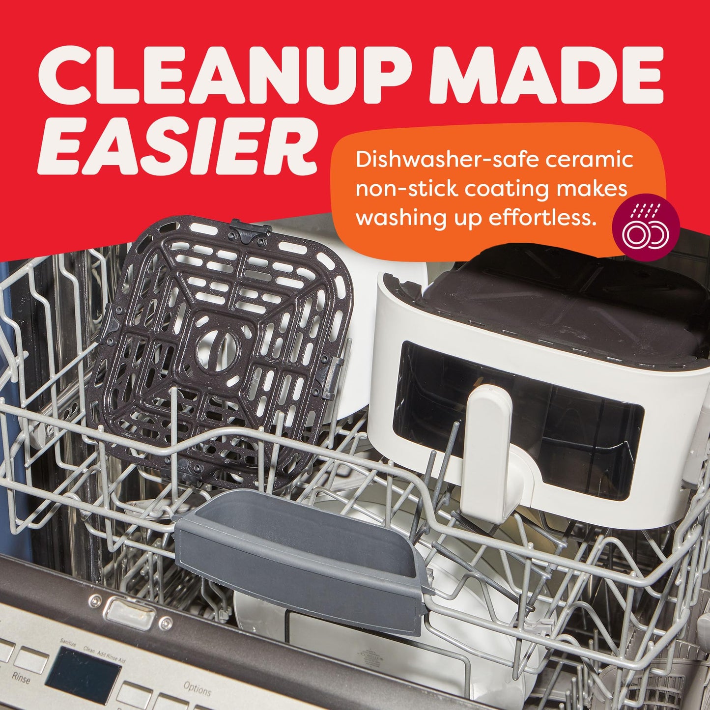 Instant Pot 4Qt VORTEX 6-in-1 Mini Air Fryer, Custom Program Options, Air Fry, Broil, Roast, Dehydrate, Bake, Reheat, Black, 4 Quarts