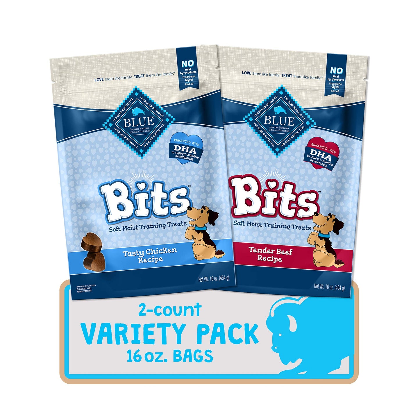 Blue Buffalo Bits Soft Dog Treats for Training, Made With Natural Ingredients & Enhanced with DHA, Chicken Recipe, 19-oz Bag