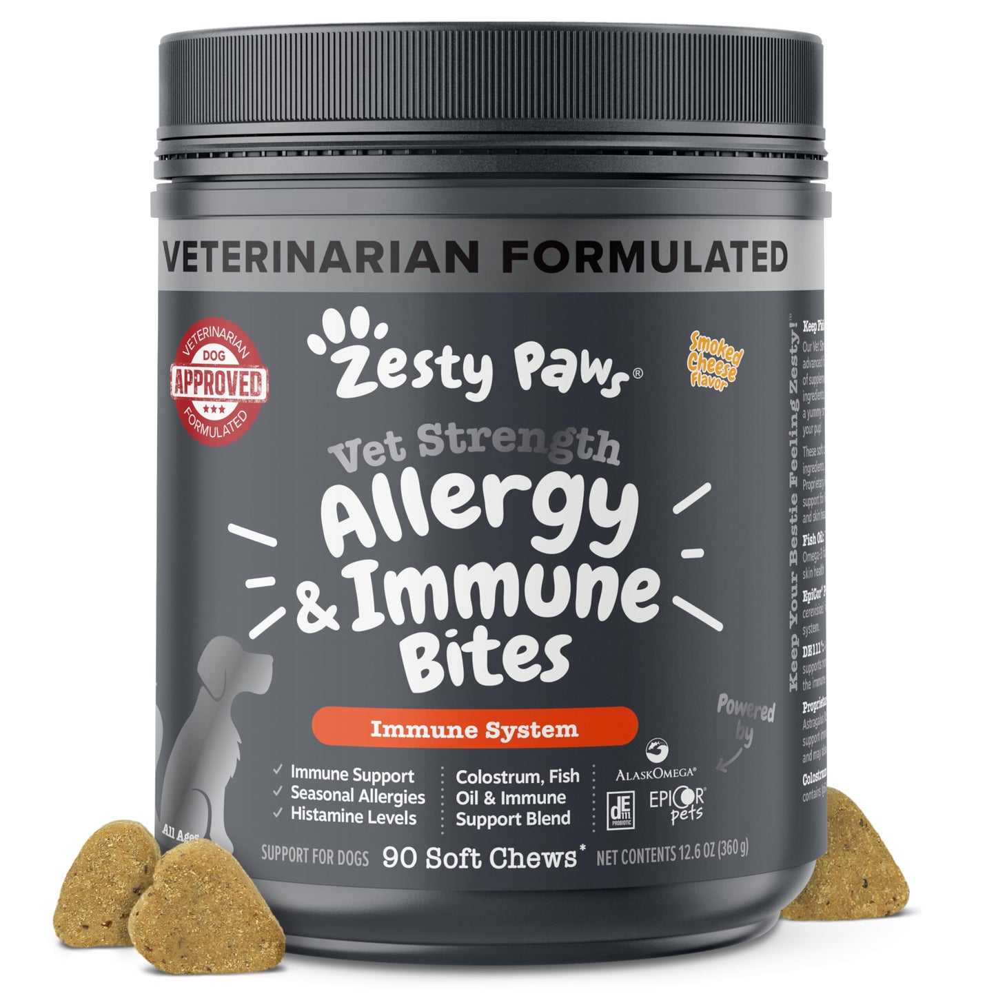 Zesty Paws Dog Allergy Relief- Dog Itching Skin Relief- Dog Probiotics for Itchy Skin and Itchy Ears- Dog Allergy Paw Relief- Dog Allergy Chews- Dog Itch Relief - Dog Skin Allergy Relief - Lamb - 90ct