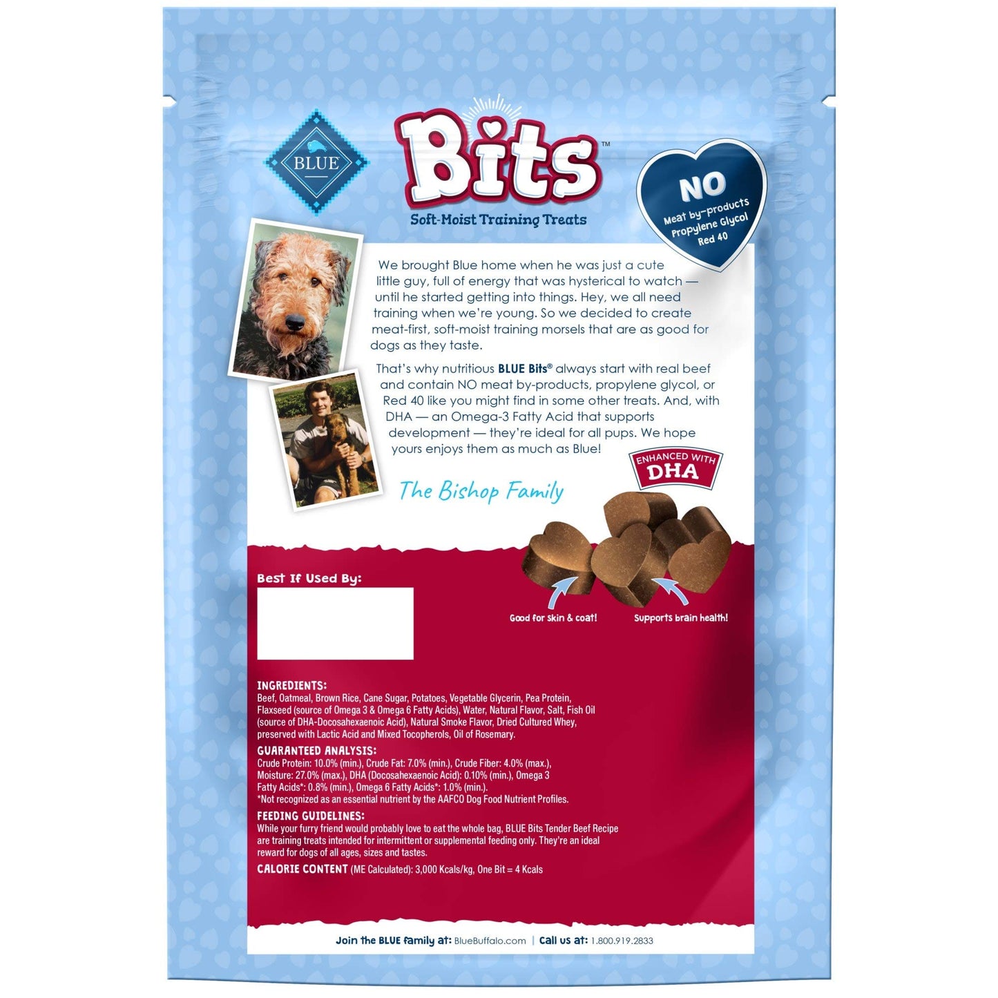 Blue Buffalo Bits Soft Dog Treats for Training, Made With Natural Ingredients & Enhanced with DHA, Chicken Recipe, 19-oz Bag