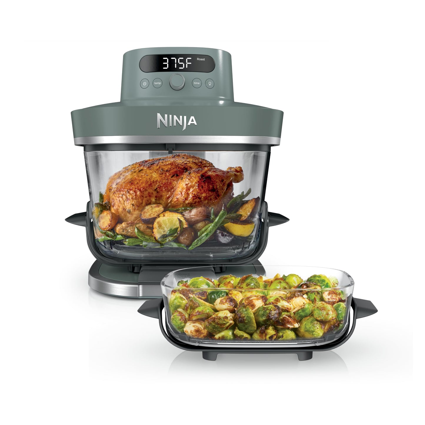 Ninja Crispi Pro 6-in-1 Glass Air Fryer | 6qt & 2.5qt Glass Containers with Storage Lids | Non-Toxic | Meal Prep, Microwave, Freezer & Dishwasher Safe | Air Fry, Bake & More | Cyberspace | AS101CY