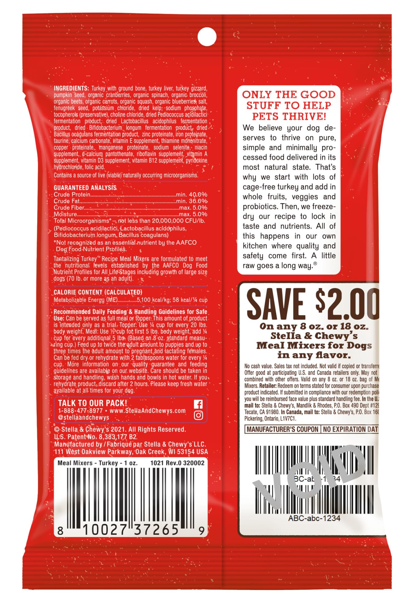 Stella & Chewy's Freeze-Dried Raw Chicken Meal Mixers- Dog Food Topper and Mixer - Made with 95% Cage-Free Chicken, Organs & Bone - Perfect for Picky Eaters - Grain-Free - 3.5oz