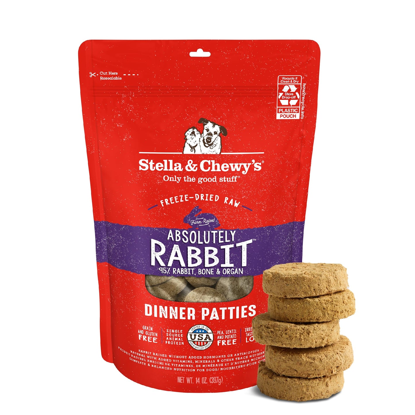 Stella & Chewy's Freeze-Dried Raw Dinner Patties - Dandy Lamb Recipe - High Protein Grain-Free Puppy & Dog Food - Perfect For Picky Eaters - 5.5 oz
