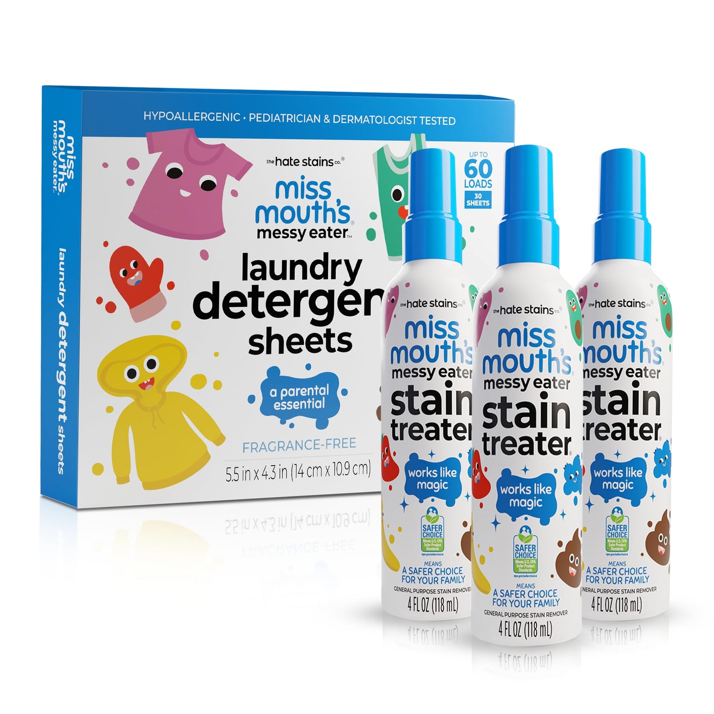 Miss Mouth's Messy Eater Stain Treater - 32oz Refill - Newborn & Baby Essentials - No Dry Cleaning Food, Grease, Coffee Off Laundry, Underwear, Fabric