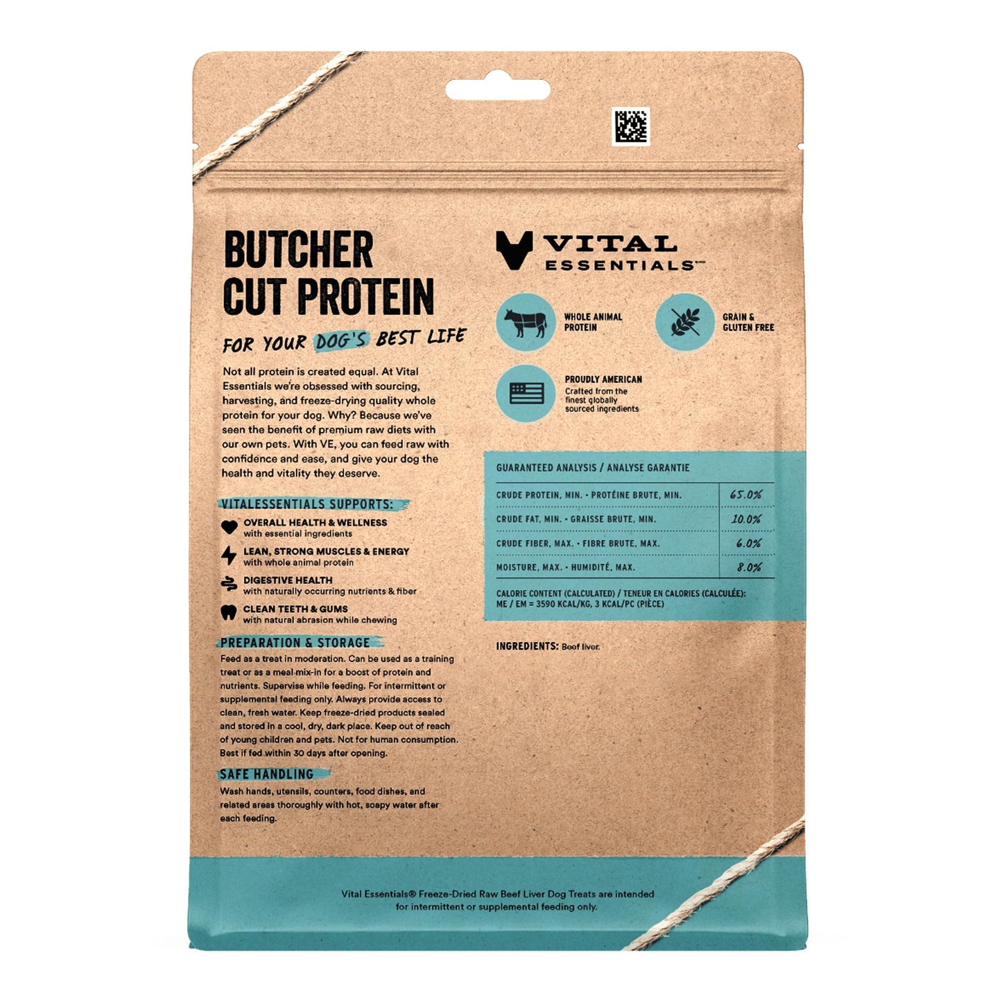 Vital Essentials Single Ingredient Beef Liver Dog Treats, 2.1 oz | Freeze-Dried Raw | Premium Quality High Protein Training Treats | Grain Free, Gluten Free, Filler Free