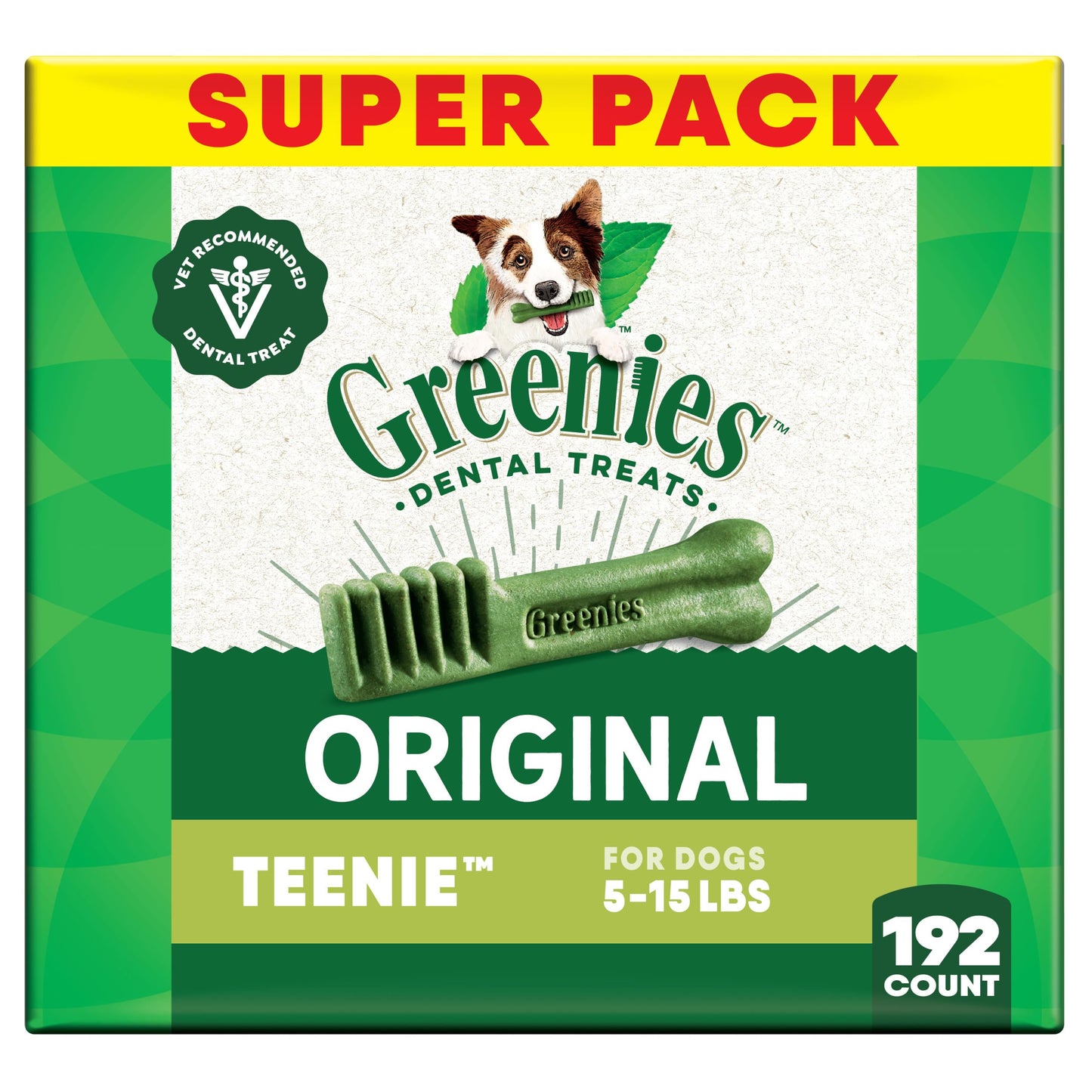 Greenies Veterinarian-Recommended Natural Dental Dog Treats Regular Size, Original Flavor, 36 oz. Pack, 130 Count