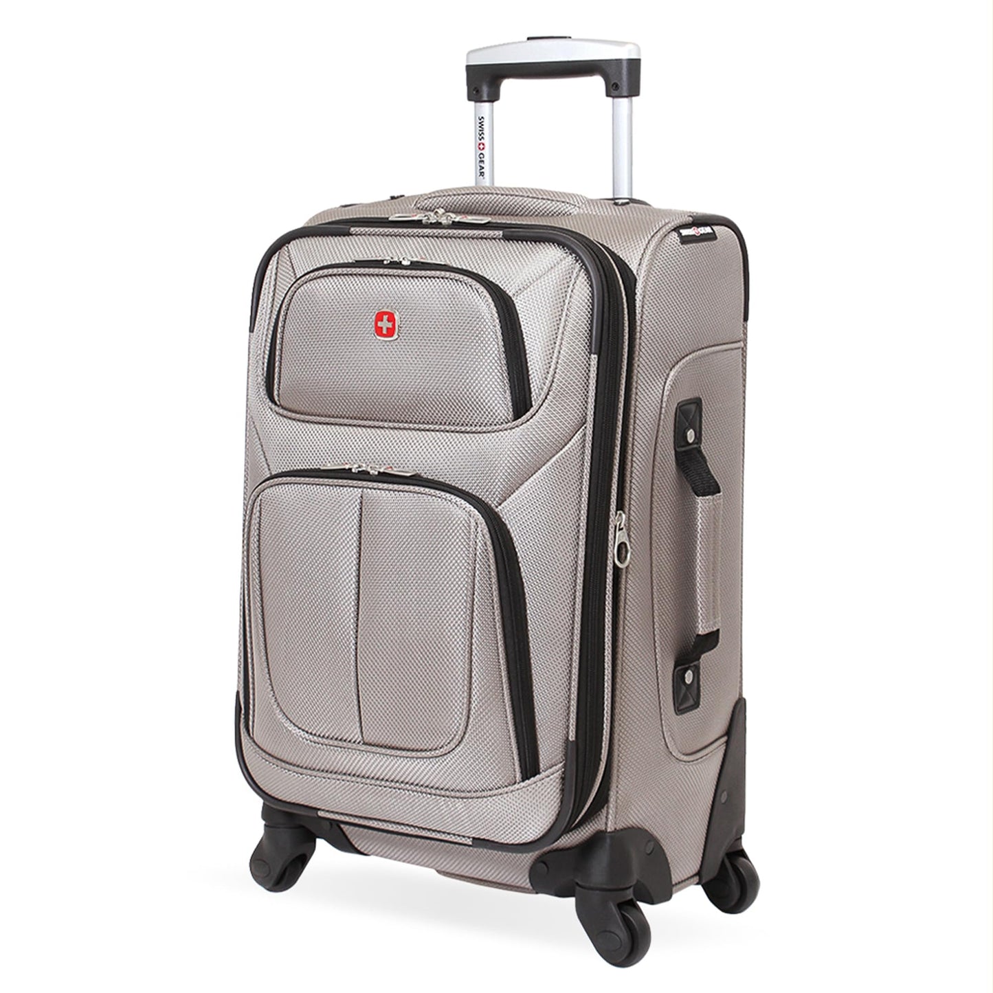 SwissGear Sion Softside Expandable Luggage – Medium Checked Suitcase with 360 Degree Wheels & Retractable Handle – 25 Inch, Perfect for 1-7 Night Trips – Blue
