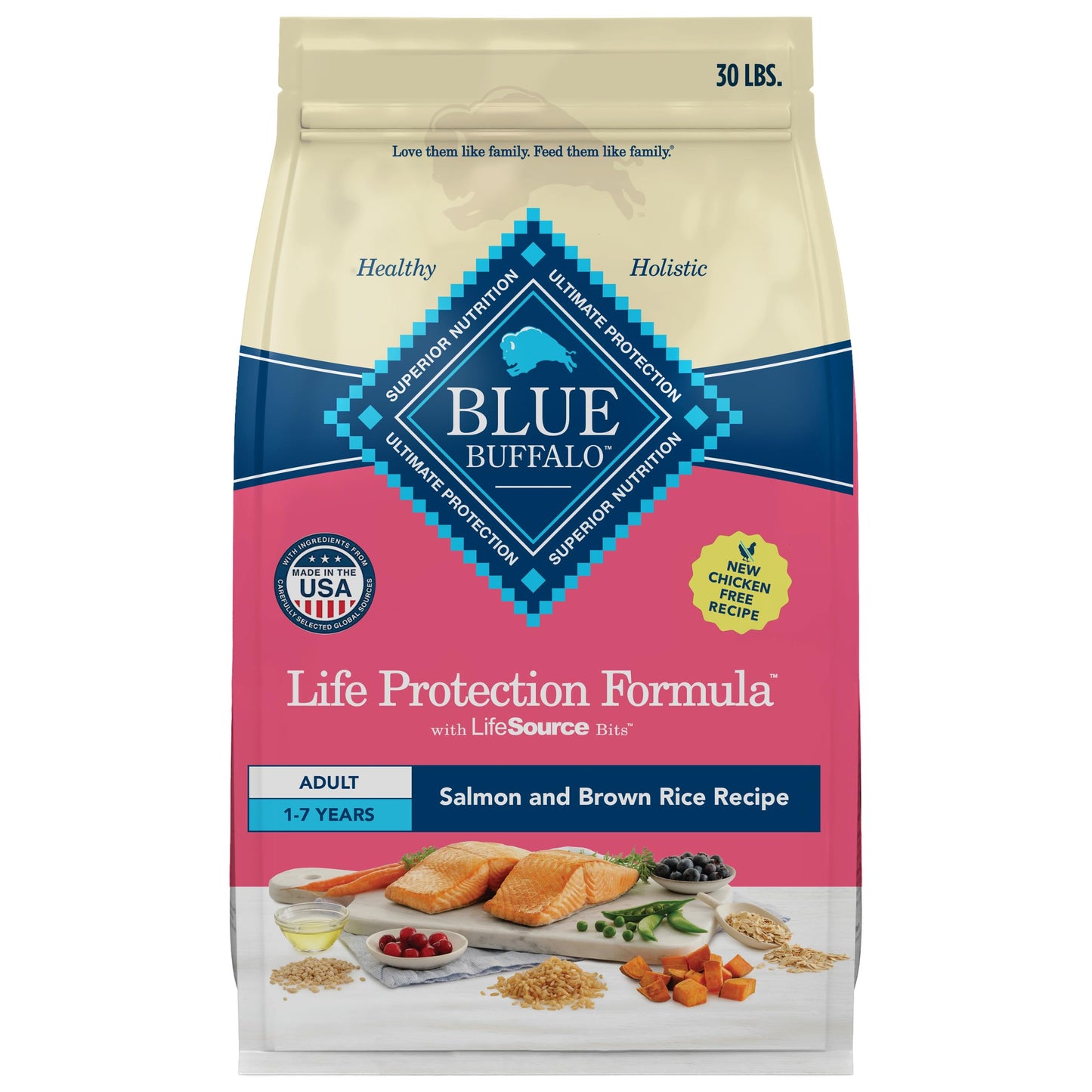 Blue Buffalo Life Protection Formula Natural Adult Small Breed Dry Dog Food, Chicken and Brown Rice 5-lb Trial Size Bag
