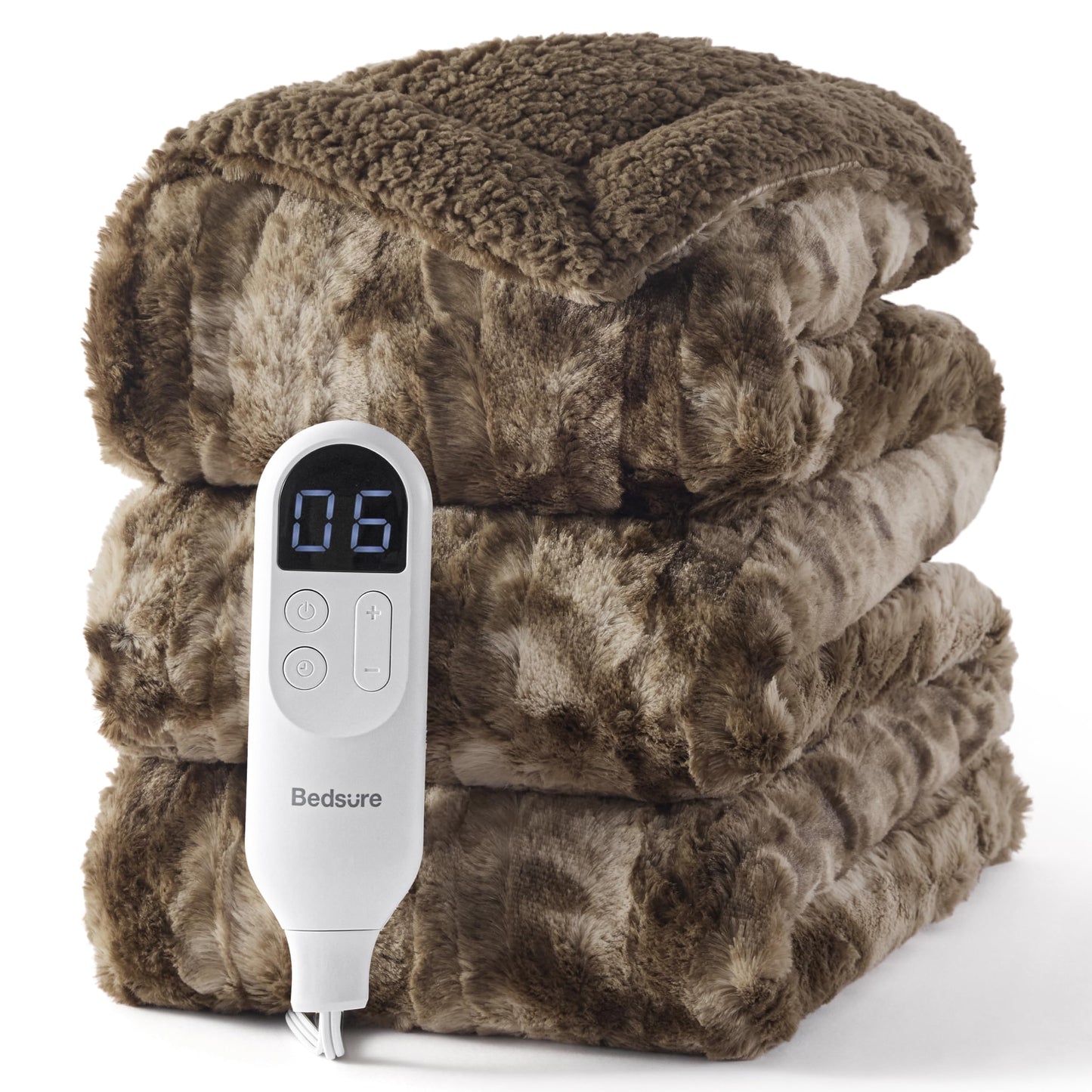 Bedsure Electric Blanket King Size - Dual Control Heated Weighted Blanket King with 10 Heat Settings, Fast Heating with 10 Time Settings (100x90 inches, Ivory)