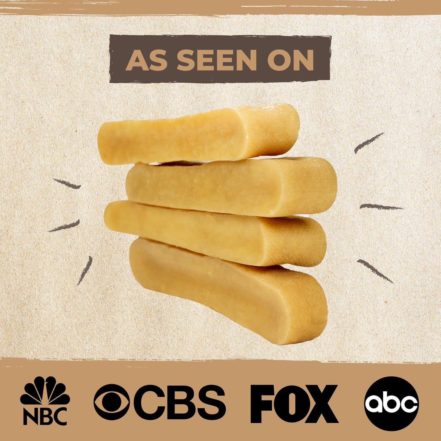 Mighty Paw Yak Cheese Dog Chews – All-Natural Long Lasting Hard Chew for Aggressive Chewers – High Protein, Odor-Free Dog Treat – 3 Ingredient Natural Yak Chews for Large Dogs – (4 Pack)