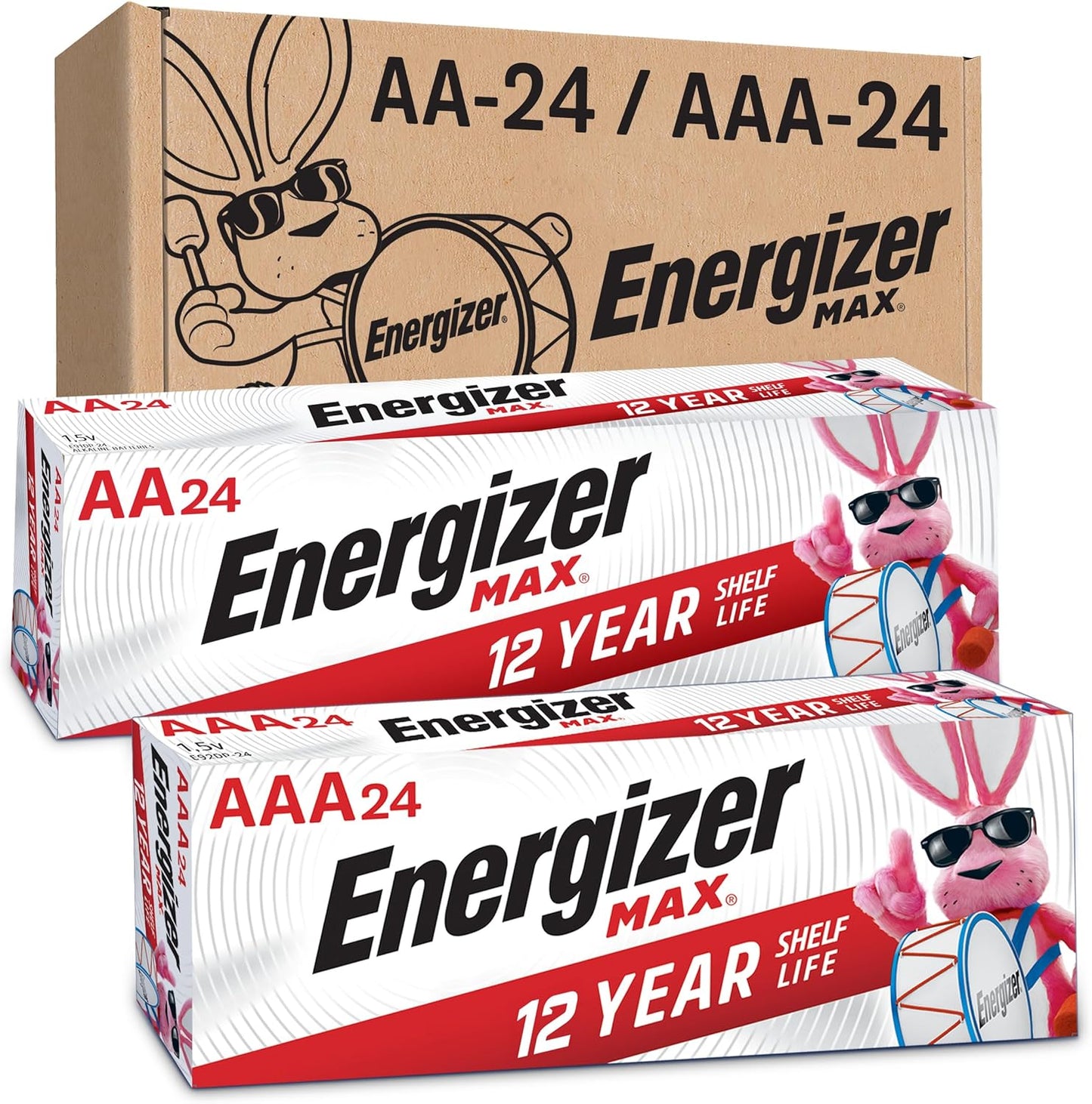 Energizer AA and AAA Batteries, 48 Count, Combo Pack Contains 24 Max Double A and 24 Max Triple A Batteries