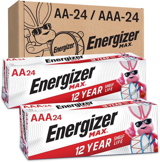 Energizer AA and AAA Batteries, 48 Count, Combo Pack Contains 24 Max Double A and 24 Max Triple A Batteries