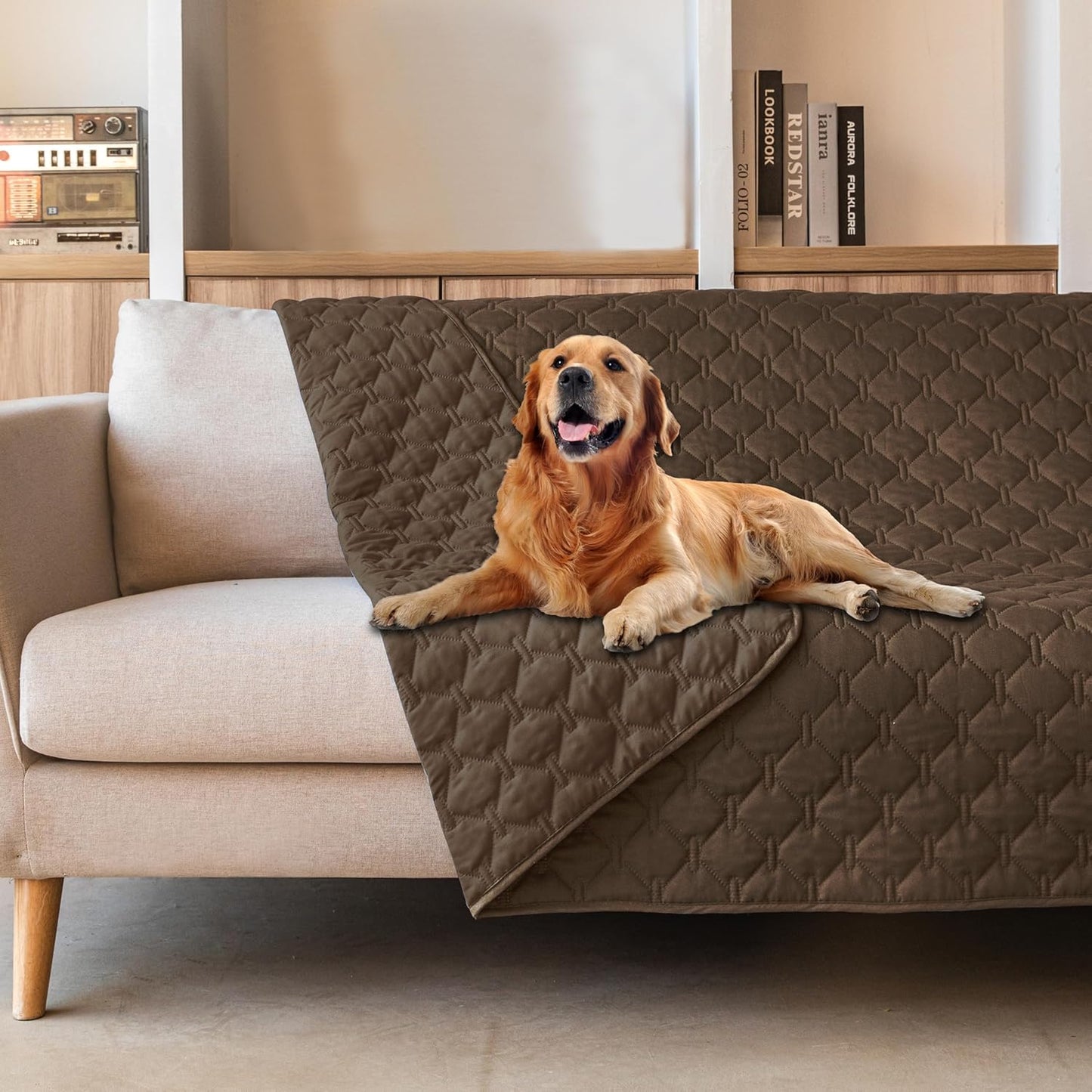 gogobunny 3X Stronger Waterproof Pet Blanket, Scratch Proof Furniture Protector for Dogs Cats, Reversible Cover 30x70 Inch, Dark Grey/Light Grey