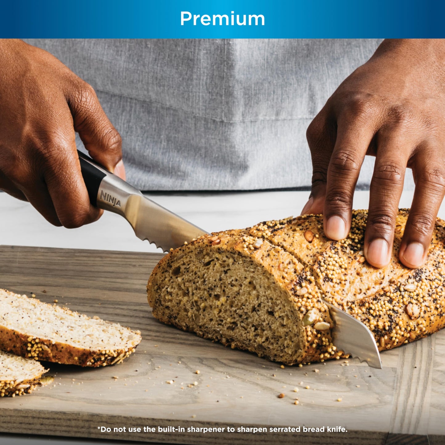 Ninja Knife Set, Knife Sharpener, Knife Block Set, Stainless Steel Knives, 14 Piece Set, Steak Knives, Chef Knives and More, Foodi NeverDull, Black, K32014