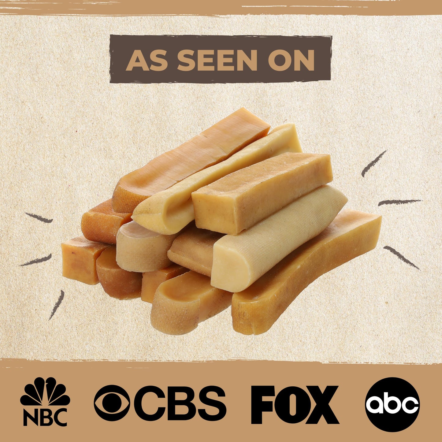 Mighty Paw Yak Cheese Dog Chews – All-Natural Long Lasting Hard Chew for Aggressive Chewers – High Protein, Odor-Free Dog Treat – 3 Ingredient Natural Yak Chews for Large Dogs – (4 Pack)