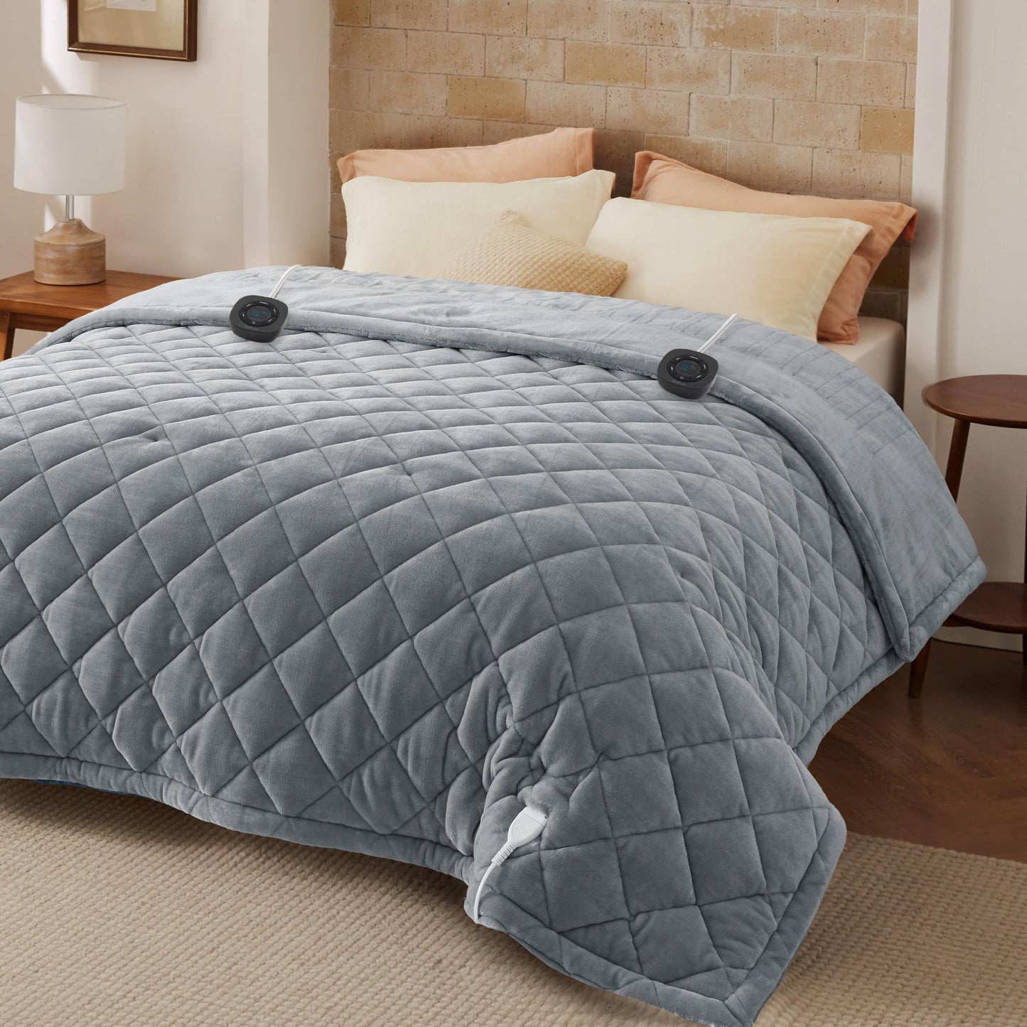 Bedsure Electric Blanket King Size - Dual Control Heated Weighted Blanket King with 10 Heat Settings, Fast Heating with 10 Time Settings (100x90 inches, Ivory)