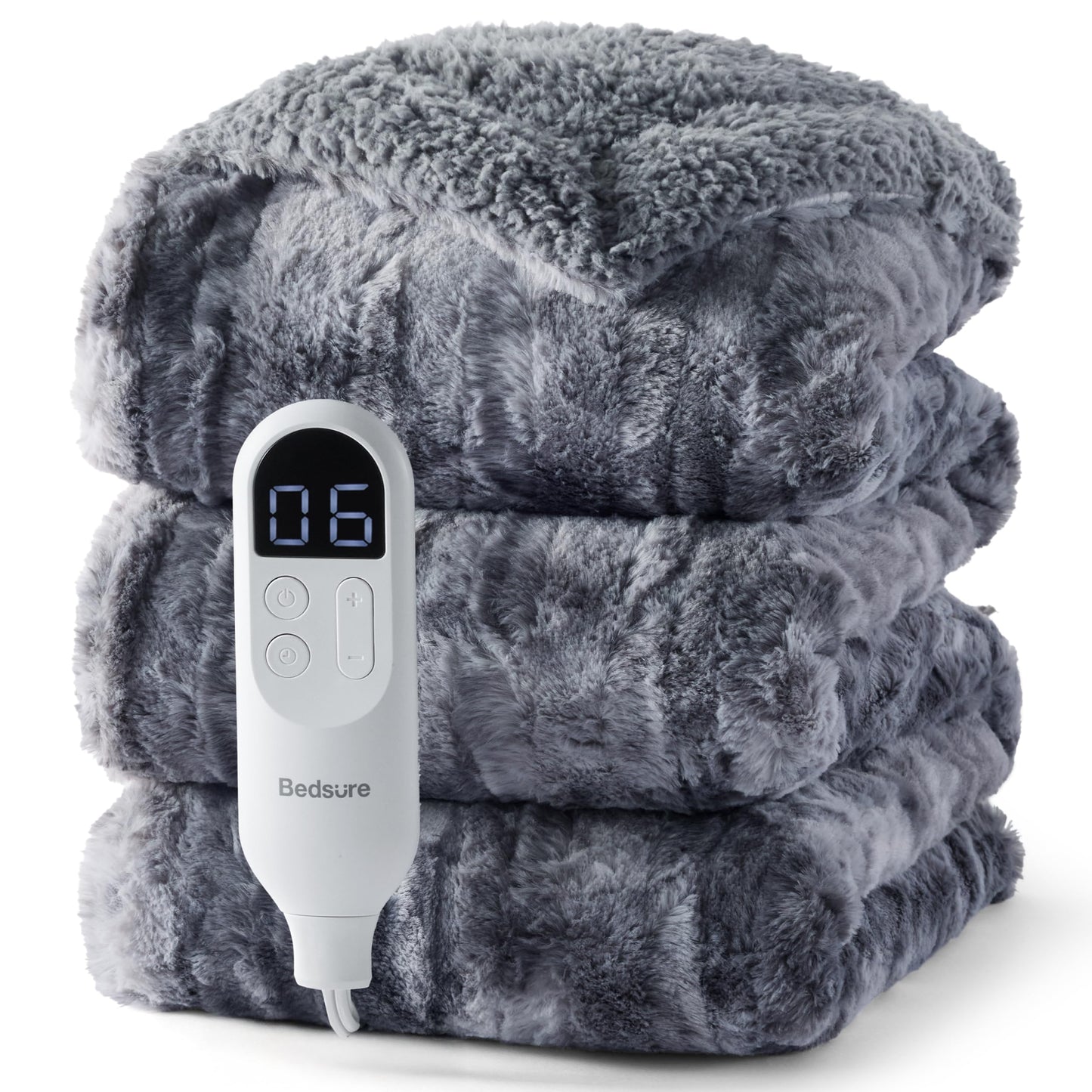 Bedsure Electric Blanket King Size - Dual Control Heated Weighted Blanket King with 10 Heat Settings, Fast Heating with 10 Time Settings (100x90 inches, Ivory)