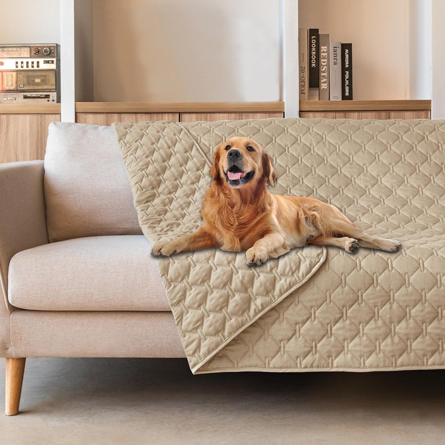 gogobunny 3X Stronger Waterproof Pet Blanket, Scratch Proof Furniture Protector for Dogs Cats, Reversible Cover 30x70 Inch, Dark Grey/Light Grey