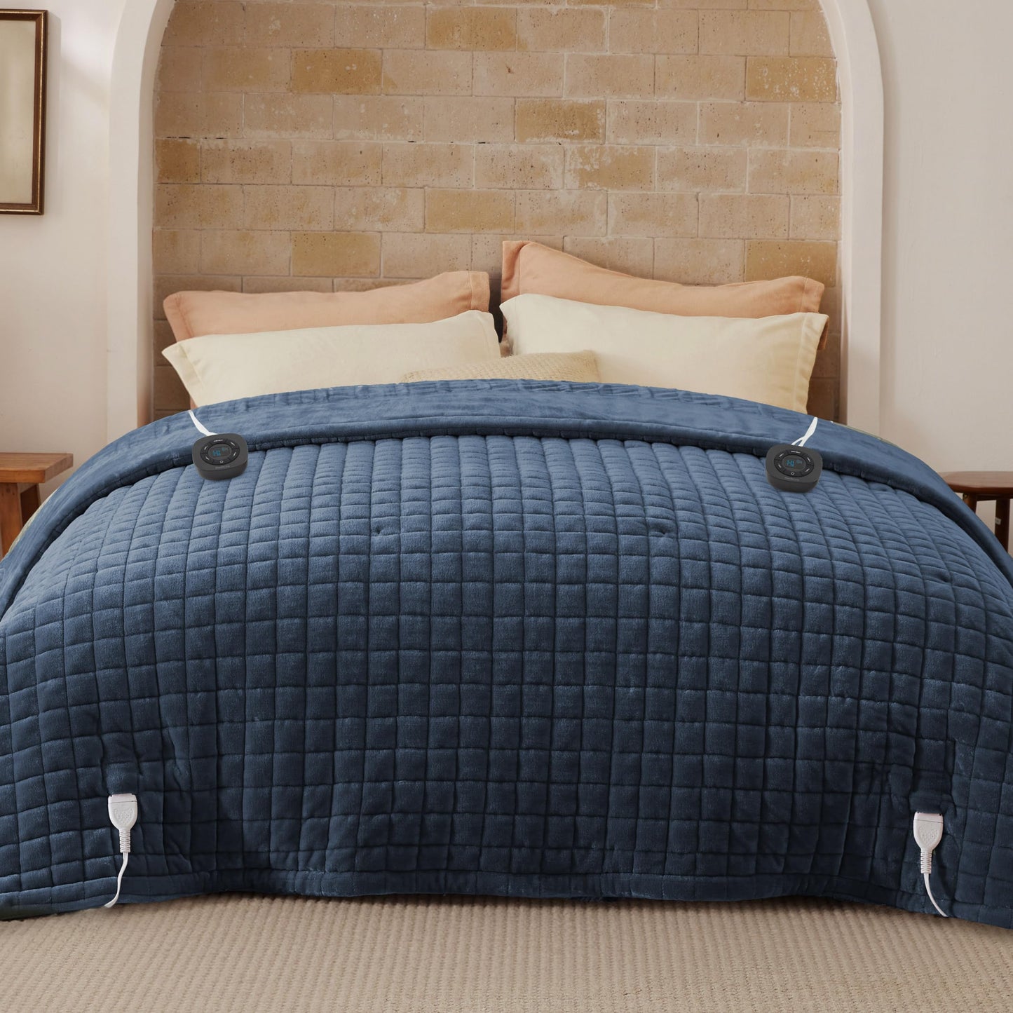 Bedsure Electric Blanket King Size - Dual Control Heated Weighted Blanket King with 10 Heat Settings, Fast Heating with 10 Time Settings (100x90 inches, Ivory)