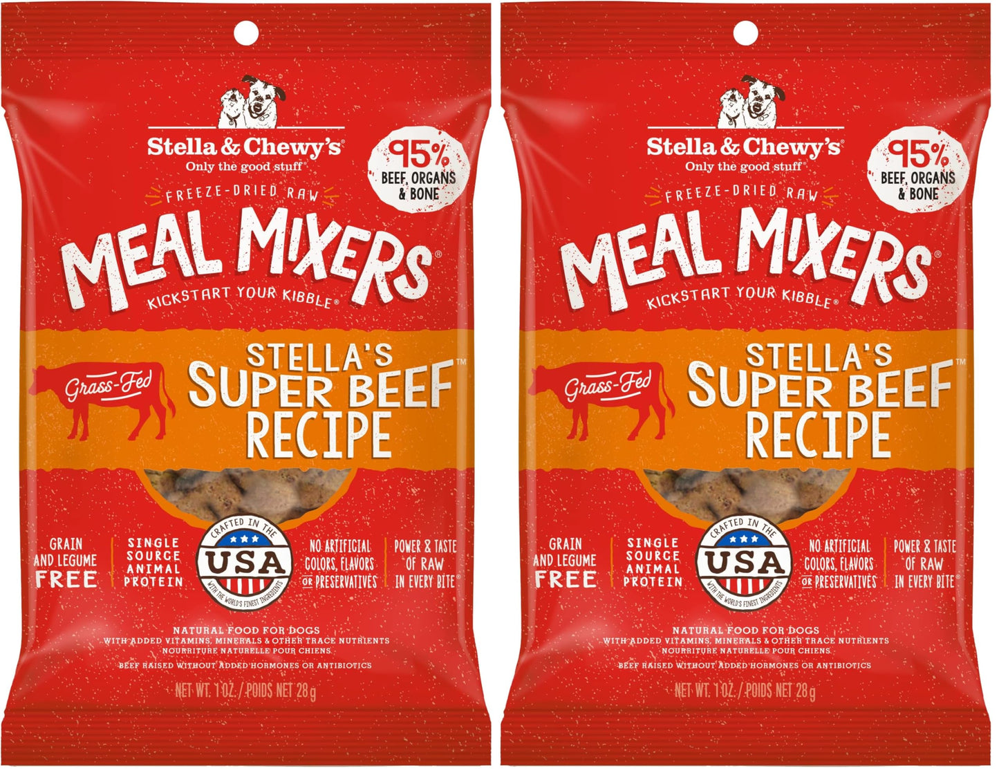 Stella & Chewy's Freeze-Dried Raw Chicken Meal Mixers- Dog Food Topper and Mixer - Made with 95% Cage-Free Chicken, Organs & Bone - Perfect for Picky Eaters - Grain-Free - 3.5oz