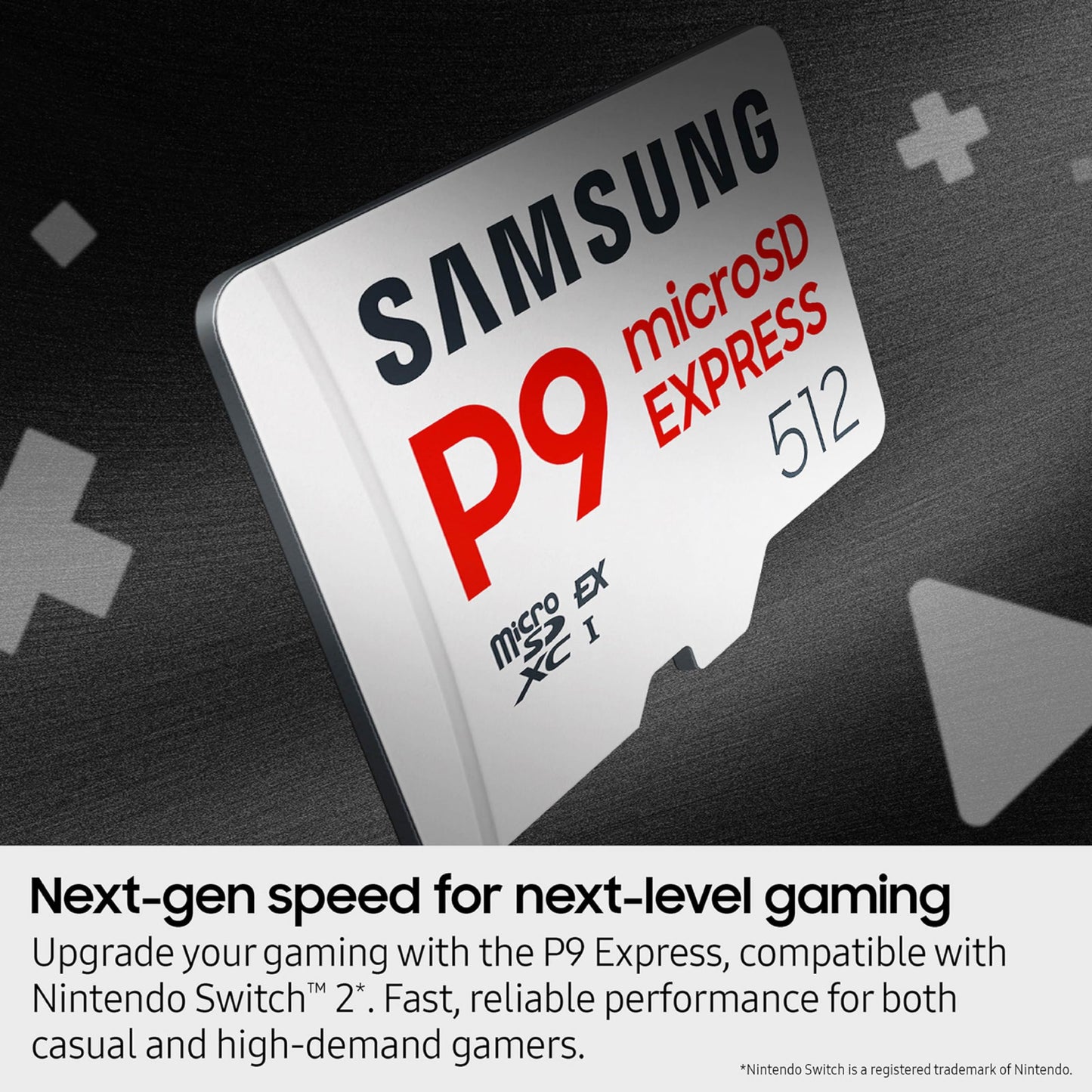 Samsung P9 Express microSD Express Card, 512GB microSDXC Memory Card, Up to 800 MB/s, for Nintendo-Switch ™ 2, (MB MK512T/AM)