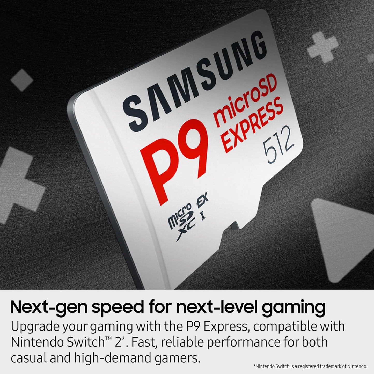 Samsung P9 Express microSD Express Card, 512GB microSDXC Memory Card, Up to 800 MB/s, for Nintendo-Switch ™ 2, (MB MK512T/AM)
