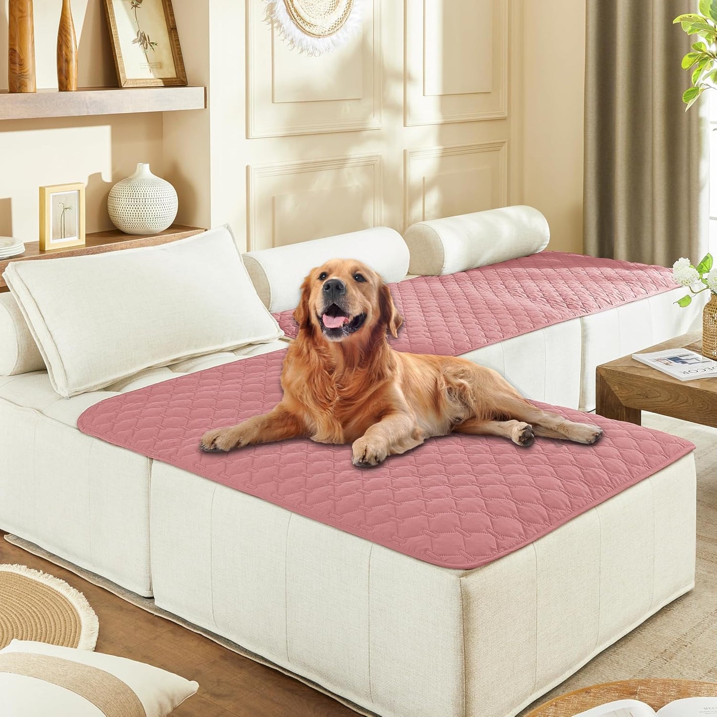 gogobunny 3X Stronger Waterproof Pet Blanket, Scratch Proof Furniture Protector for Dogs Cats, Reversible Cover 30x70 Inch, Dark Grey/Light Grey