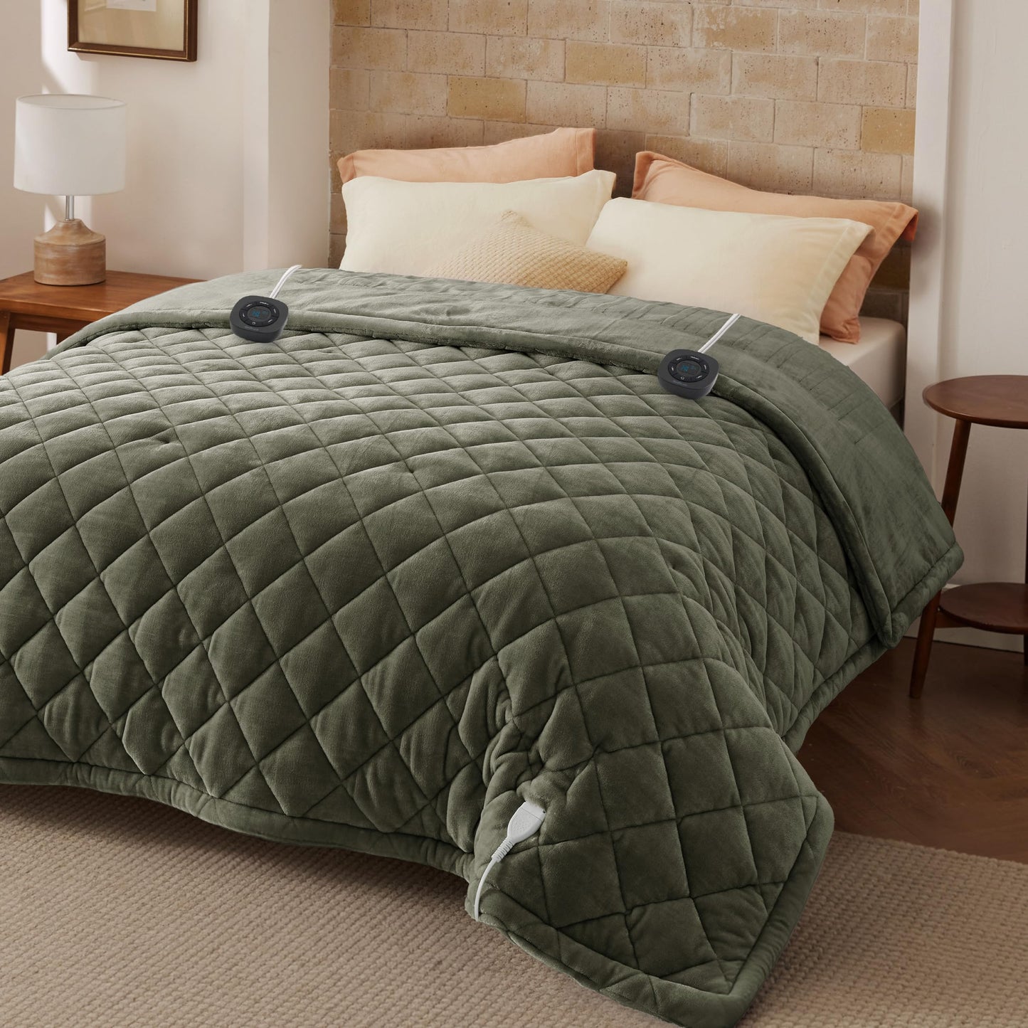 Bedsure Electric Blanket King Size - Dual Control Heated Weighted Blanket King with 10 Heat Settings, Fast Heating with 10 Time Settings (100x90 inches, Ivory)