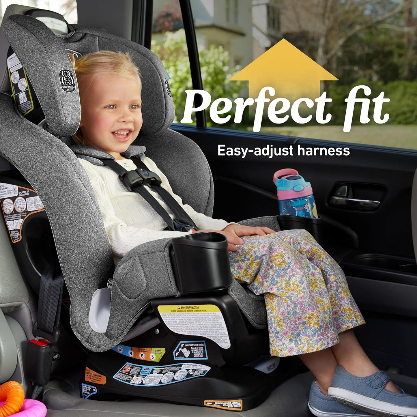 Graco Extend2Fit Convertible Baby Car Seat, Rear and Forward Facing, Adjustable Extension Panel for Extra Legroom, Gotham