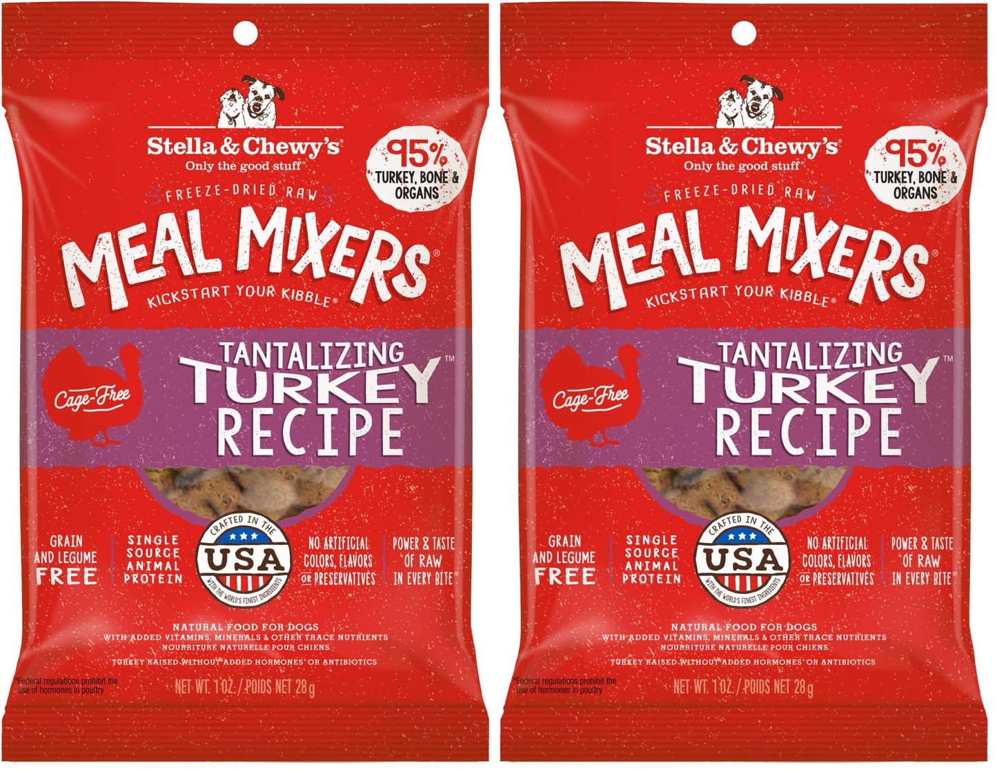 Stella & Chewy's Freeze-Dried Raw Chicken Meal Mixers- Dog Food Topper and Mixer - Made with 95% Cage-Free Chicken, Organs & Bone - Perfect for Picky Eaters - Grain-Free - 3.5oz