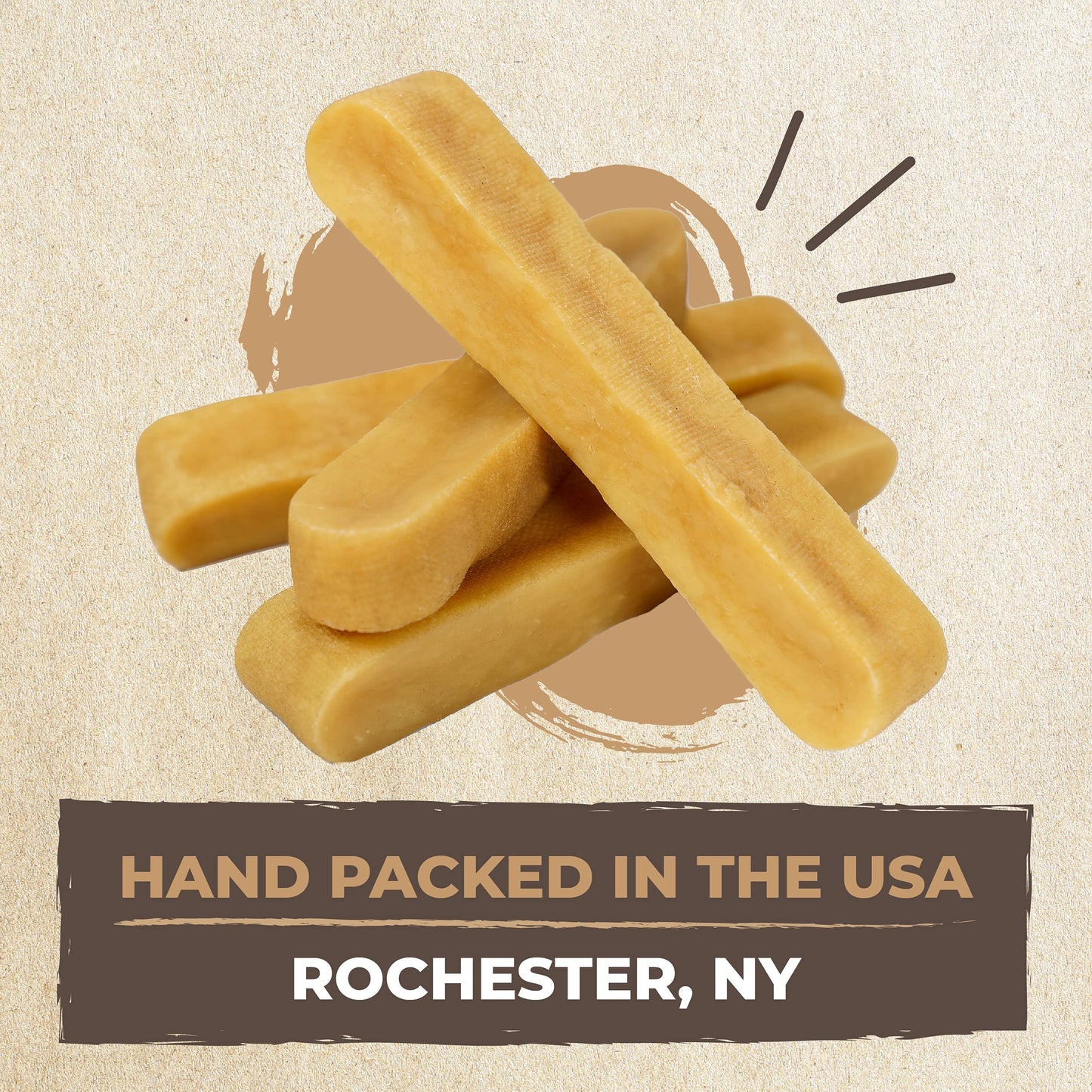 Mighty Paw Yak Cheese Dog Chews – All-Natural Long Lasting Hard Chew for Aggressive Chewers – High Protein, Odor-Free Dog Treat – 3 Ingredient Natural Yak Chews for Large Dogs – (4 Pack)