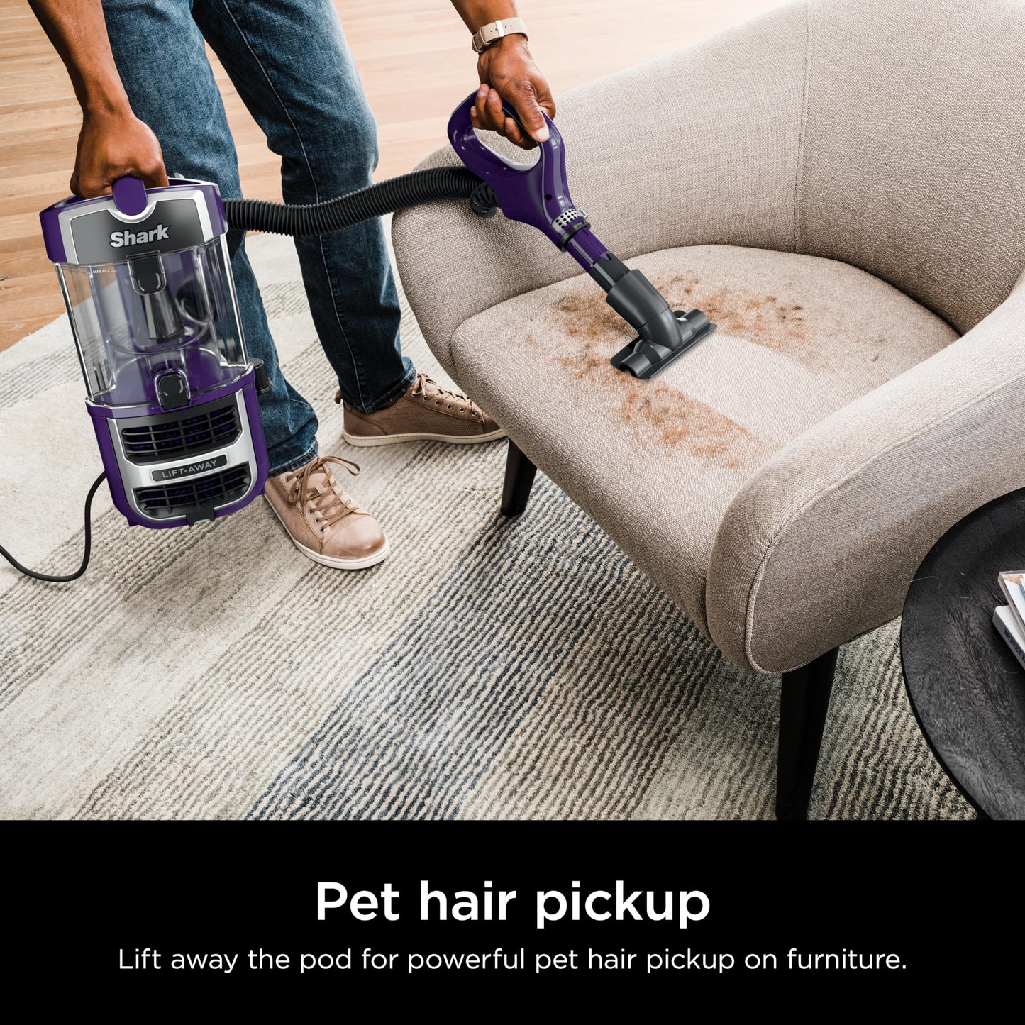 Shark NV752 Rotator Powered Lift-Away TruePet Upright Vacuum with HEPA Filter, Large Dust Cup Capacity, LED Headlights, Upholstery Tool, Perfect Pet Power Brush & Crevice Tool, Bordeaux