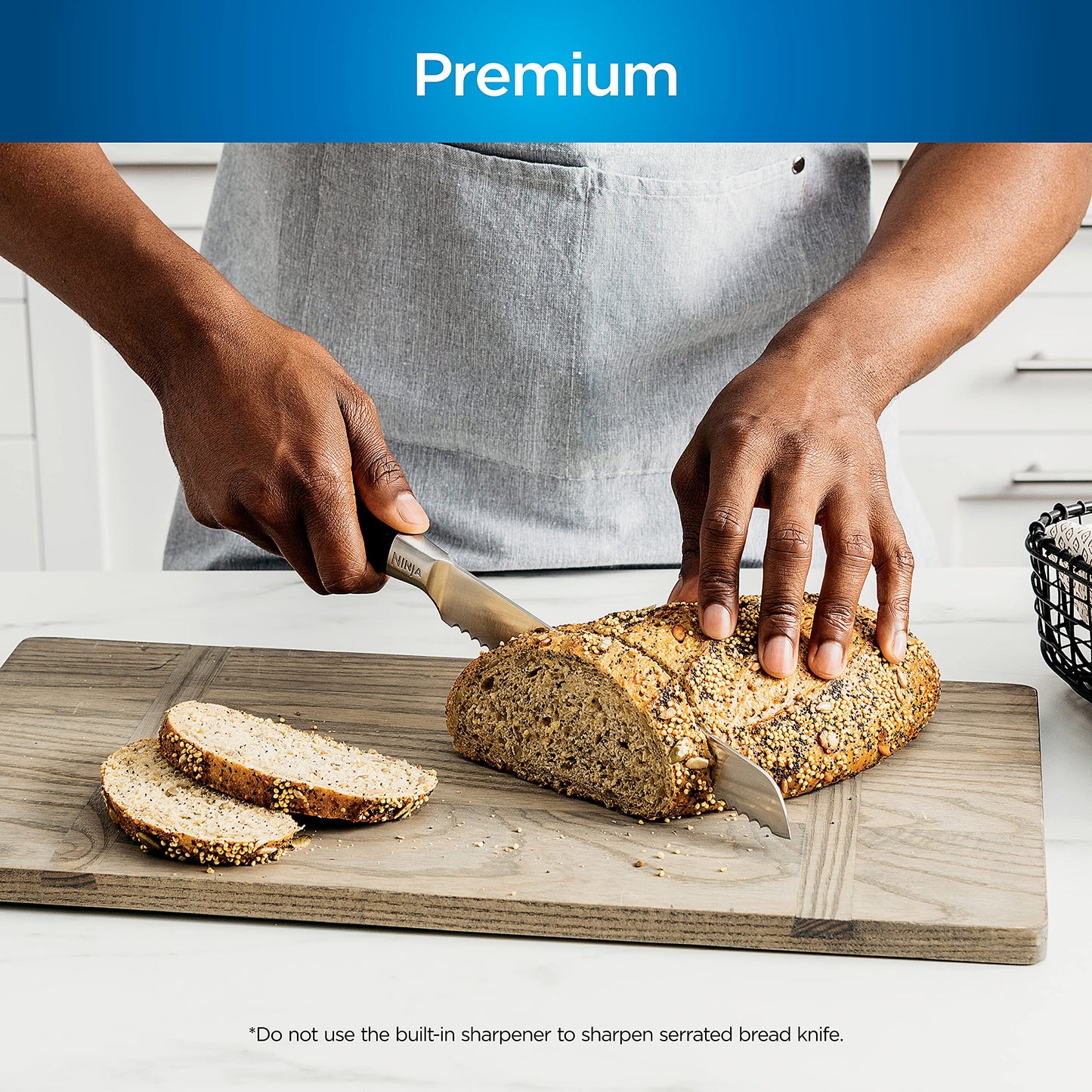 Ninja Knife Set, Knife Sharpener, Knife Block Set, Stainless Steel Knives, 14 Piece Set, Steak Knives, Chef Knives and More, Foodi NeverDull, Black, K32014